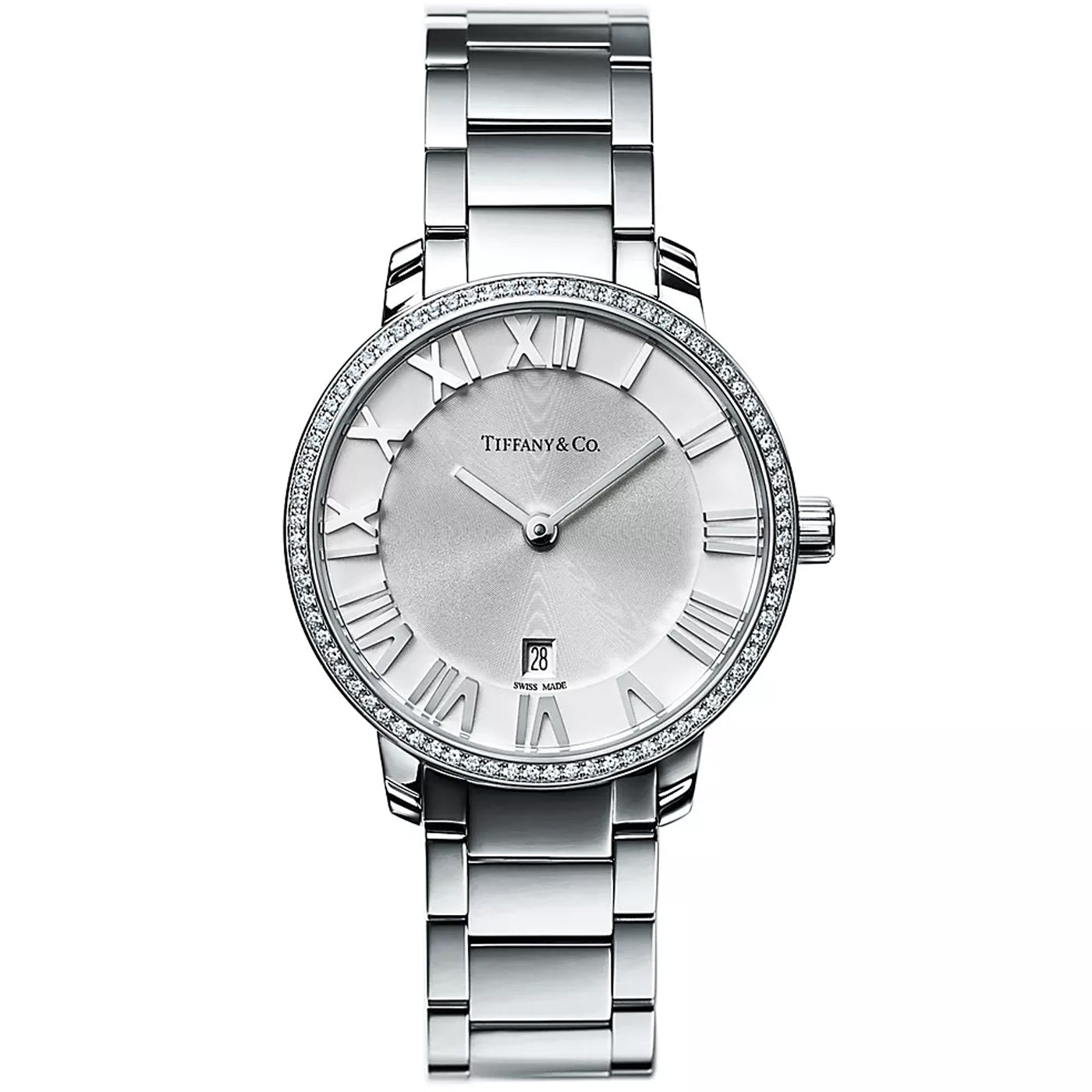 Tiffany & Co Atlas 2-Hand 31mm Steel Silver Azure Dial Round