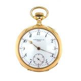 Patek Philippe Antique Pocket Watch 18K Yellow Gold White Enamel Dial 1891 Watch