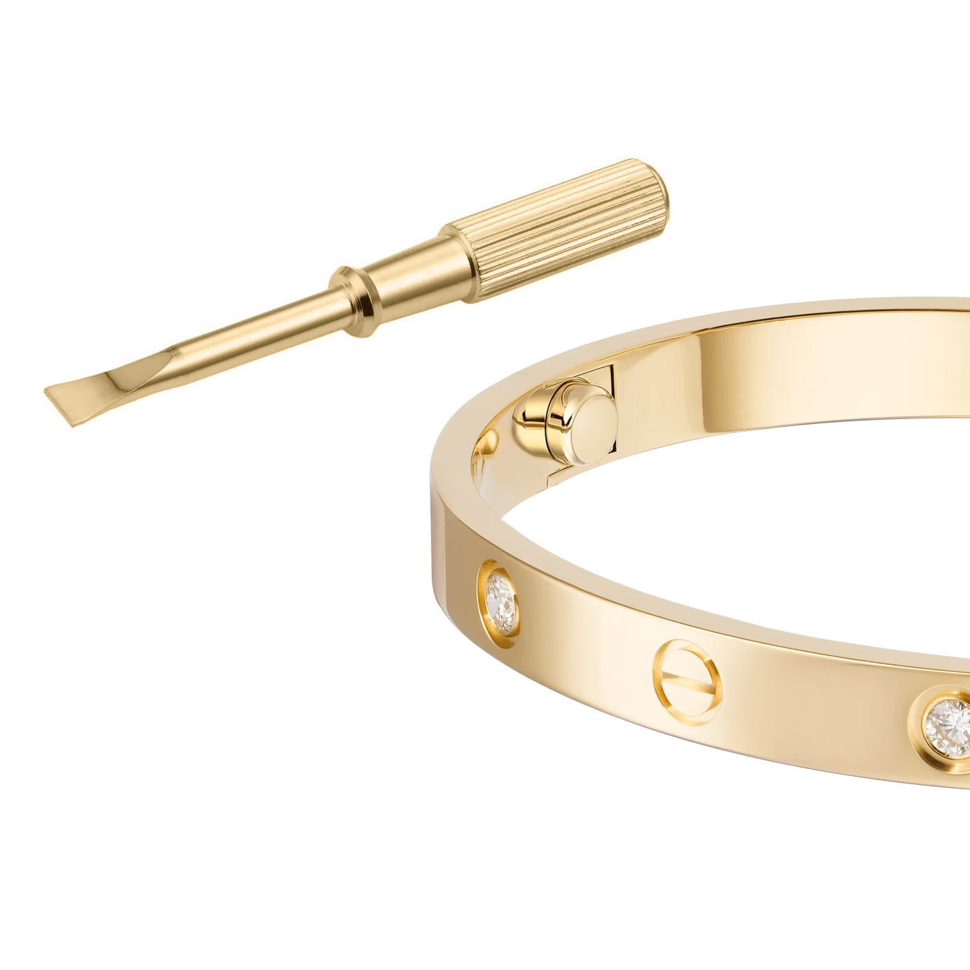 Cartier love bracelet 4 diamonds yellow gold discount