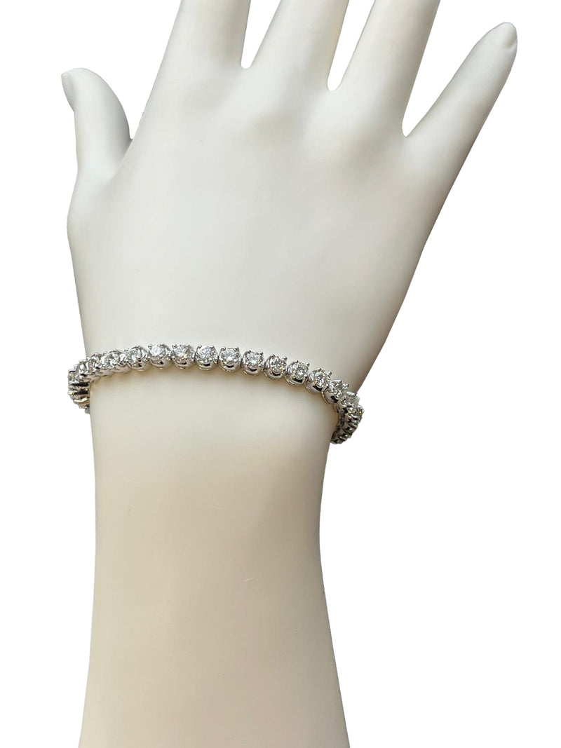 Tennis Bracelet 4.85ctw 36 Natural Diamonds 0.14ct each 14K White Gold Bracelet