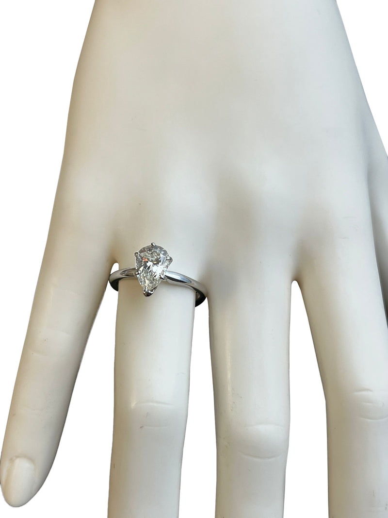 1.92 Carat Pear Shape H/Si1 Natural Diamond Ring