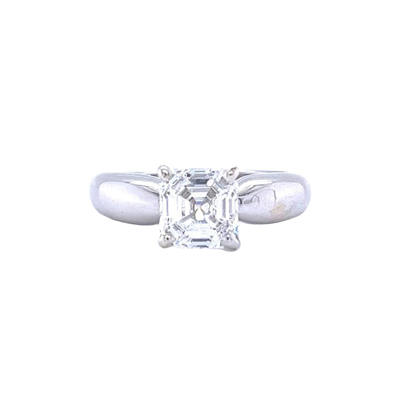 GIA 2.01ct Asscher Cut E Color VS1 Clarity 18K White Gold Natural Diamond Ring