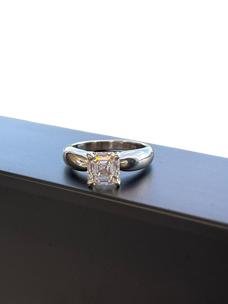 GIA 2.01ct Asscher Cut E Color VS1 Clarity 18K White Gold Natural Diamond Ring