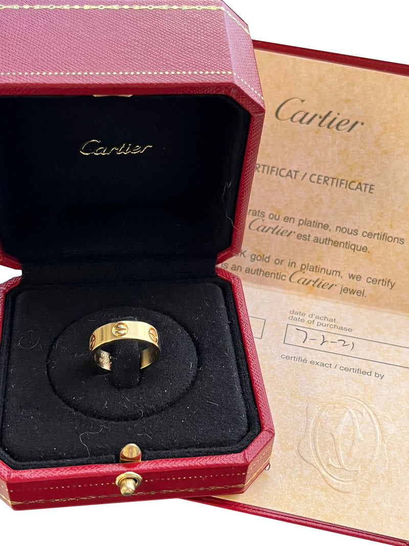 Cartier Love Ring 18K Yellow Gold 5.5 Size Wedding Band