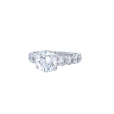 GIA 2.70ct Round Cut VS2 Clarity K Color Platinum Eternity Natural Diamond Ring