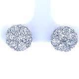 4.25ctw Round Cut 14K White Gold Multi-Diamond Stud Earrings