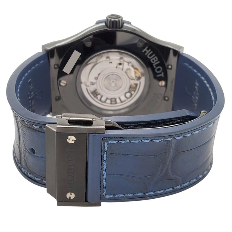 Hublot Classic Fusion 45mm Black Ceramic Bezel Blue Dial Watch 511.CM.7170.LR