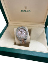 Rolex Datejust 36mm Rose Gold Dial Diamond Bezel Iced Out Jubilee Watch 116233