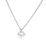 IGI 1.60ct Round Natural Diamond J Color Si1 Clarity Platinum Pendant Necklace