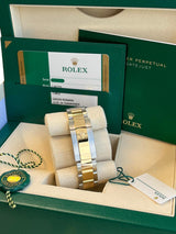 Rolex Datejust 36mm 18K Yellow Gold Fluted Olive Green Roman VI IX Dial 126233