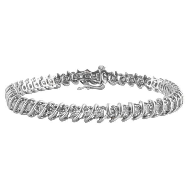 2.5 Carat Natural Round Diamond Tennis Bracelet 14 Karat White Gold