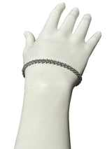 18K White Gold 2.5 Carat Diamond Tennis Bracelet Fancy S-Link