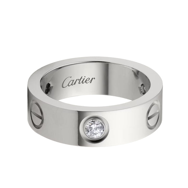 Cartier Love Ring with 0.22 Carat 3 Brilliant Cut Diamonds In White Gold