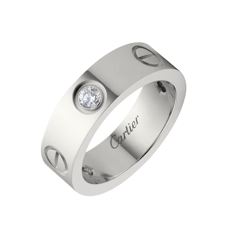 Cartier Love Ring with 0.22 Carat 3 Brilliant Cut Diamonds In White Gold