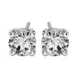 1.49 Carat Natural Round Cut Diamond 4 Prong Basket Studs Earrings F-G Clarity