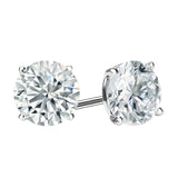 2.02ct Natural Round Diamond Martini Setting Stud Earrings 4-Prong 14K Gold