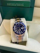 Rolex Submariner Date Automatic 40mm Steel Gold Blue Dial Oyster Watch 16613