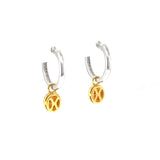 1.25ctw Natural Hoops Diamond Earrings with Yellow Fancy Diamonds 18k White Gold