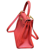 Hermes Kelly Handbag Leather Rouge Grenat Evercolor with Gold Hardware 28