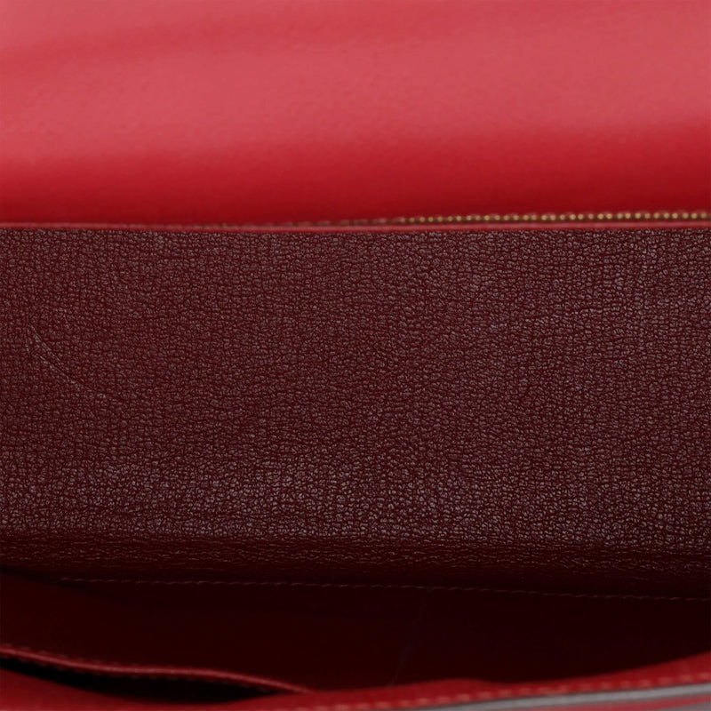 Hermes Kelly Handbag Leather Rouge Grenat Evercolor with Gold Hardware 28