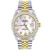 Rolex Datejust 36mm MOP Diamond Dial Diamond Bezel Jubilee Bracelet Watch 16233