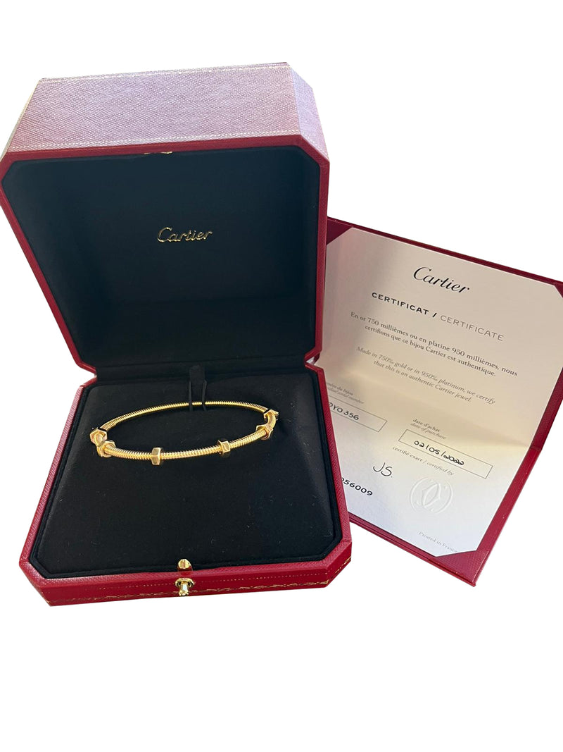 Cartier Ecrou De Cartier 18K Yellow Gold Size 20 Bangle Bracelet