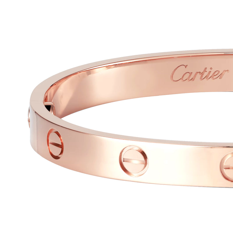 Cartier Love Bracelet 18 Karat Rose Gold Size 17