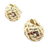 Tiffany & Co. 18k Yellow Gold Vannerie Basket Weave Earrings Rare Authentic