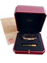 Cartier 18K Rose Gold Love Collection Bracelet Bangle Size 18