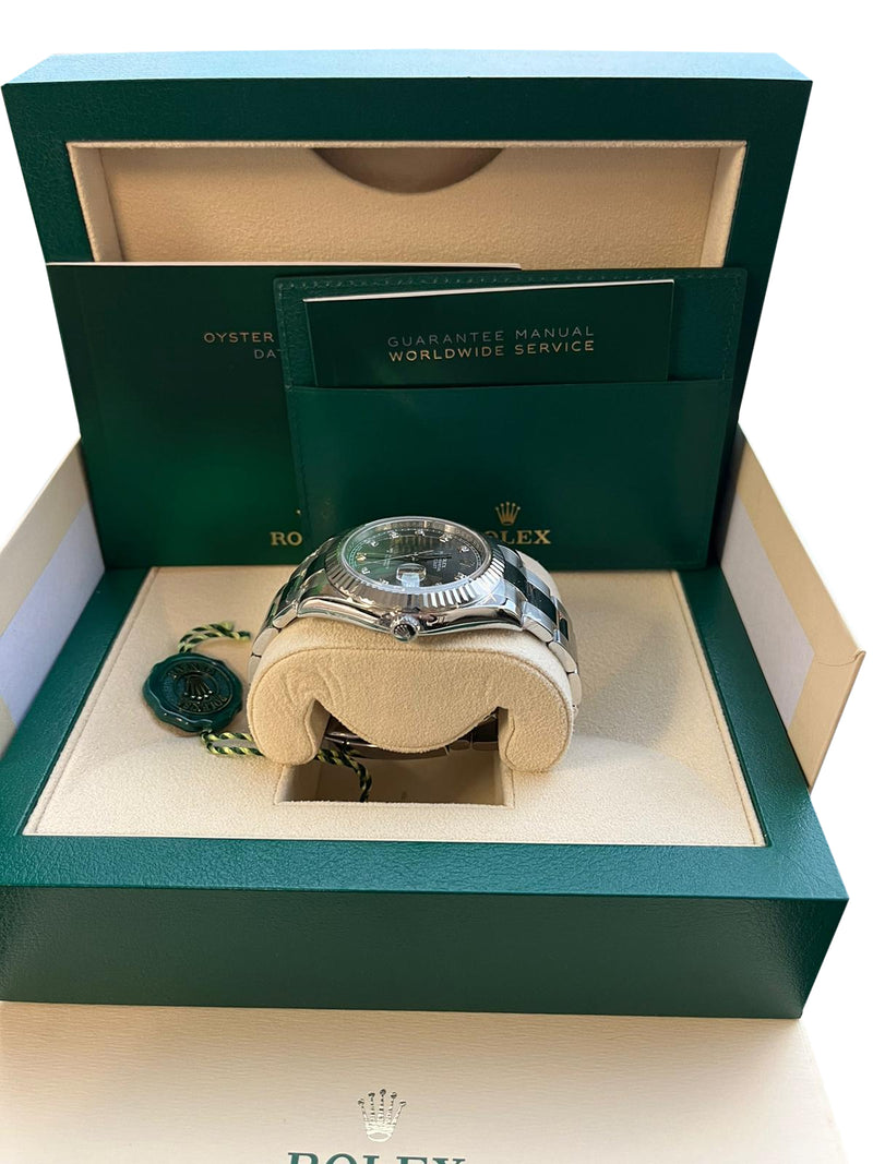 Rolex Datejust II 41mm Stainless Steel Diamond Dial Men's Oyster Watch 116334
