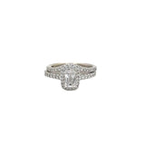 1.35ct Emerald-Cut Diamond with Pave Diamonds D/E VS1 Platinum Fancy Ring
