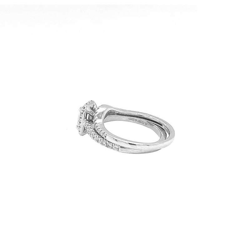1.35ct Emerald-Cut Diamond with Pave Diamonds D/E VS1 Platinum Fancy Ring