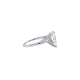 2.08ct Natural Pear Shape Diamond Ring with 0.35ct Baguettes Diamonds Platinum