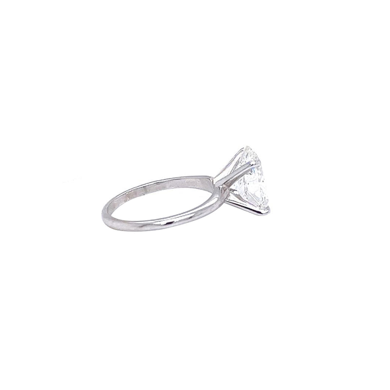 GIA Certified 3.02 Carat Oval Cut Diamond Tiffany Style 14K White Gold Ring