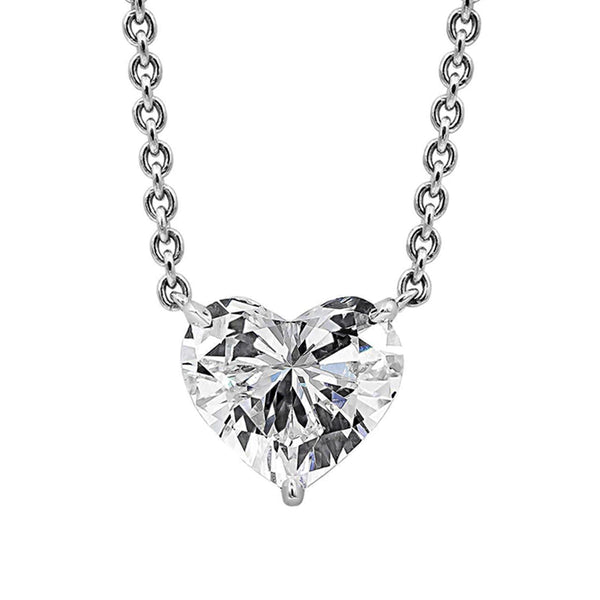 2.21ct IGL Heart Shape Diamond Solitaire Pendant Necklace D Color VS2 Clarity
