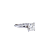 GIA Certified 2.01ct Princess Cut Natural Diamond Ring Tiffany Style 14K Gold