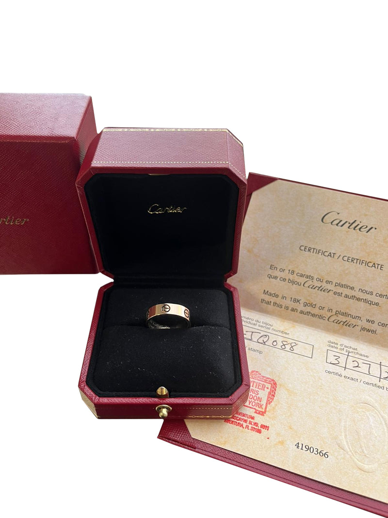 Cartier Love Ring 57 Size Wedding Band Rose Gold