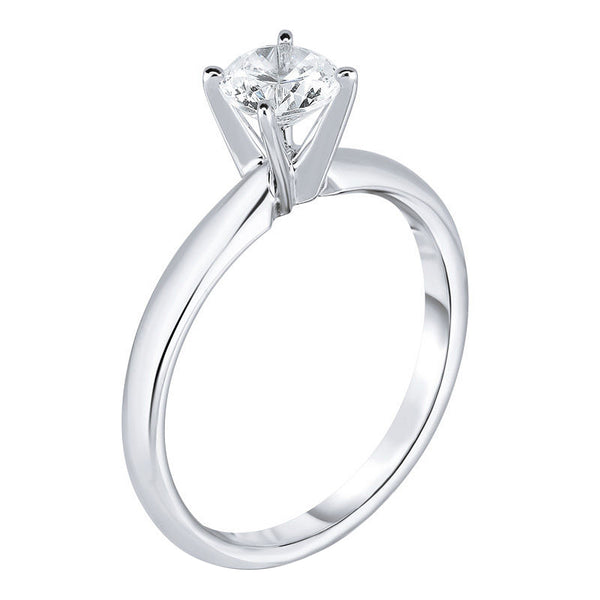 2.00 Carat GIA Natural Solitaire Tiffany Style Round Diamond Ring 14k White Gold