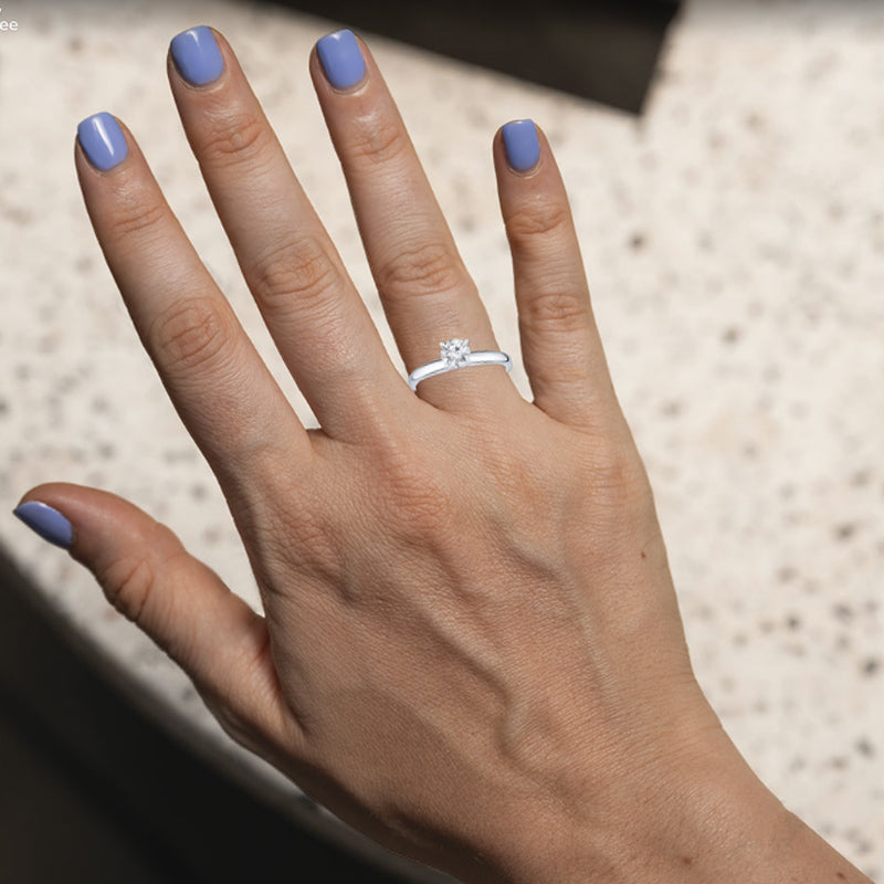 2.00 Carat GIA Natural Solitaire Tiffany Style Round Diamond Ring 14k White Gold