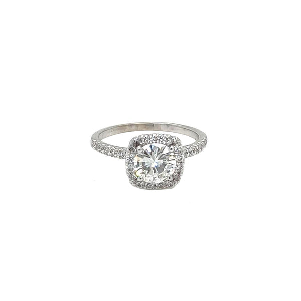 1.16ct Natural Round Diamond Ring With 0.45ct Pave Diamonds Color H Clarity VS2