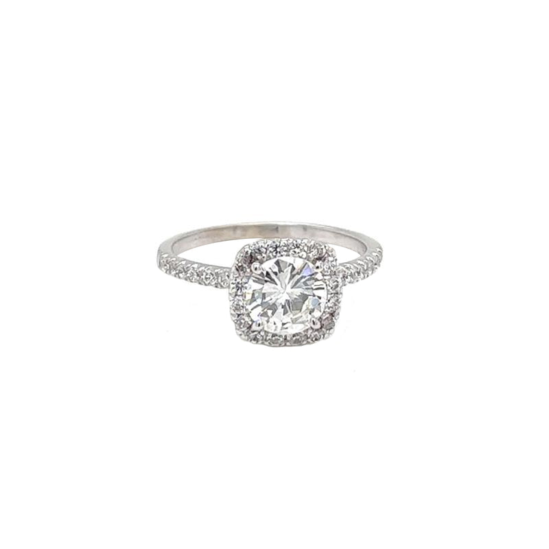 1.16ct Natural Round Diamond Ring With 0.45ct Pave Diamonds Color H Clarity VS2