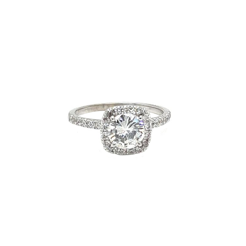 1.16ct Natural Round Diamond Ring With 0.45ct Pave Diamonds Color H Clarity VS2