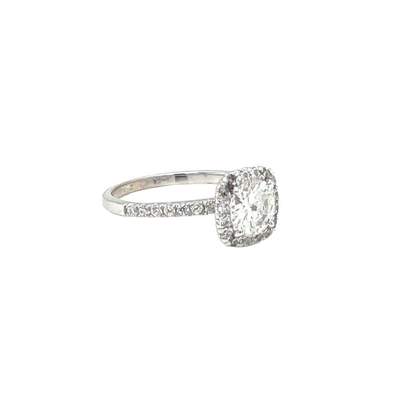 1.16ct Natural Round Diamond Ring With 0.45ct Pave Diamonds Color H Clarity VS2