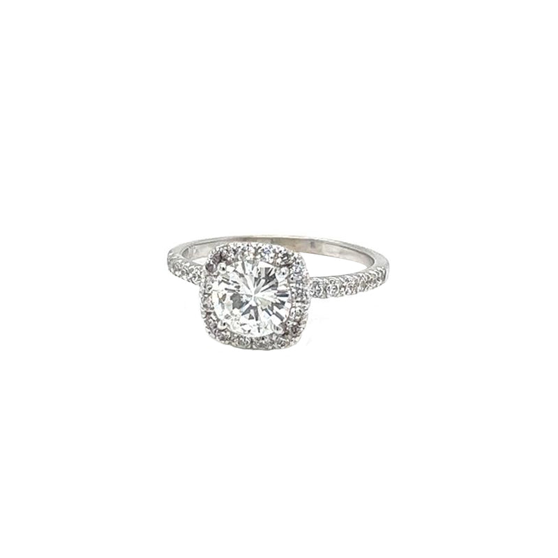 1.16ct Natural Round Diamond Ring With 0.45ct Pave Diamonds Color H Clarity VS2