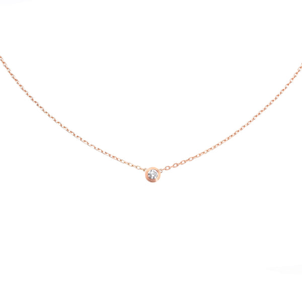 Cartier D'Amour 0.09ct Diamond Small Model Pendant Necklace 18K Rose Gold