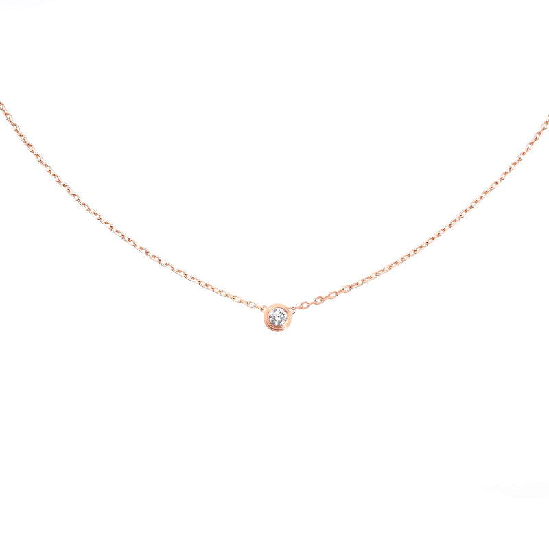 Cartier D'Amour 0.09ct Diamond Small Model Pendant Necklace 18K Rose Gold