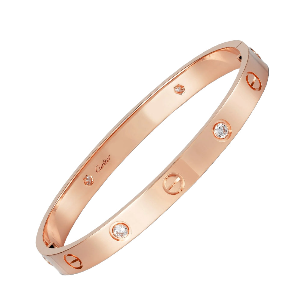 Cartier Love Bracelet 0.42 Carats 4 Brilliant Cut Diamonds 18K