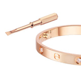Cartier Love Bracelet 0.42 Carats 4 Brilliant Cut Diamonds 18K Rose Gold Bangle