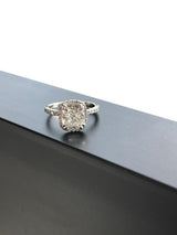 2.70ct GIA Natural Cushion Cut Diamond Platinum Wedding Ring with Pave Diamonds