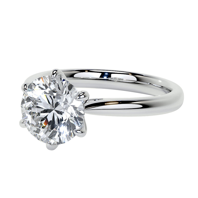 1.77ct GIA Natural Round Brilliant Cut Diamond 6 Prong Solitaire Engagement Ring